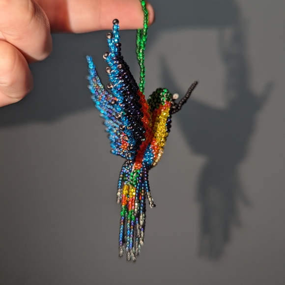 Beaded Hummingbird Keychain - Picture 2 of 2